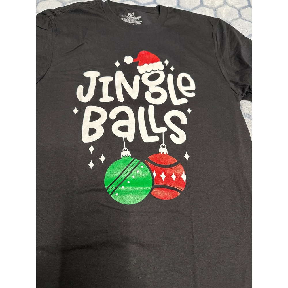 Southern Bliss Jingle Balls Christmas Graphic Tee Shirt Black Medium, Funny NWTs
